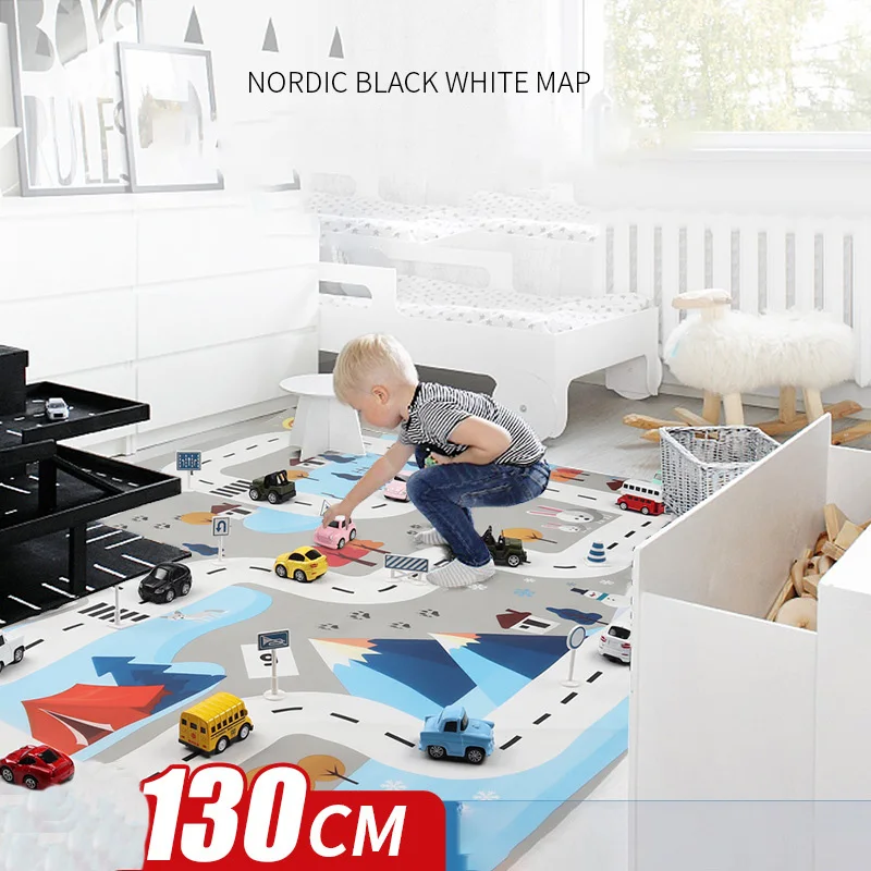 130*100 см портативный игровой коврик автомобиль городская сцена Дорожная карта