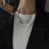 trend chain necklace fashion geometry short cool clavicle chain ot buckle hip hop jewelry mens and womens accessories