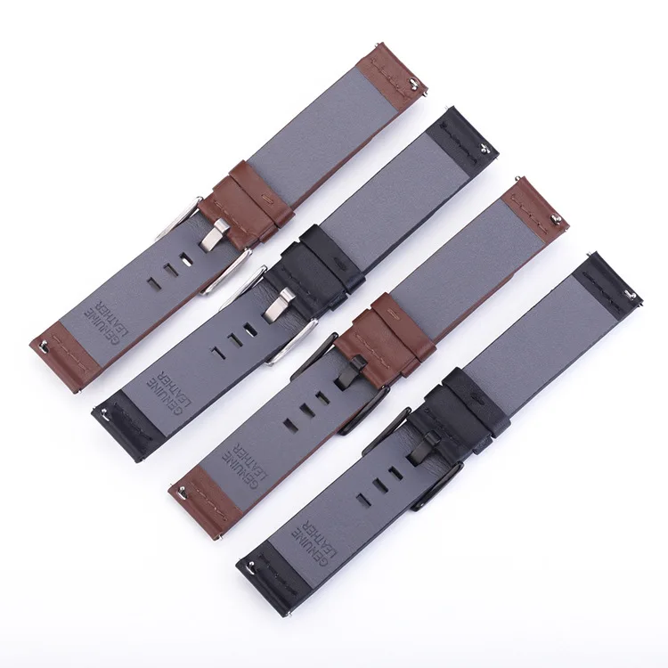 18 20 22 24mm Quick Release Genuine Leather Straps For Huawei Watch GT 3 Strap 42mm Amazfit GTS 2 Mini Amazfit Bip Watch Band