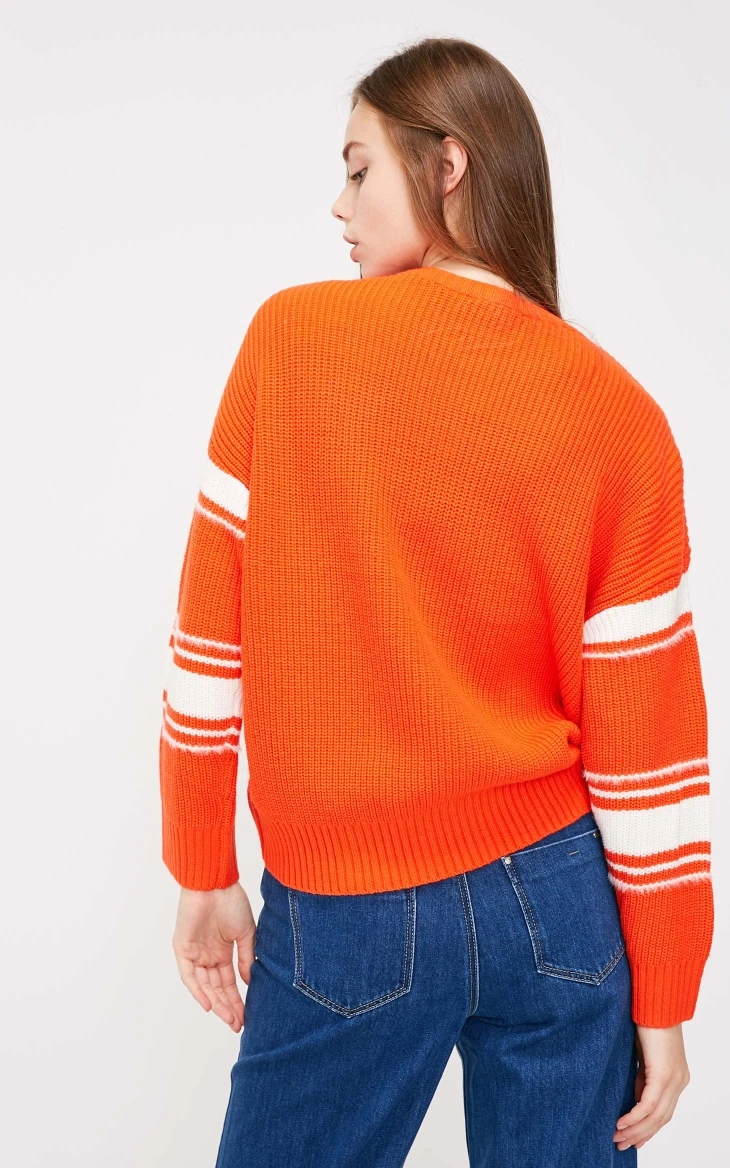 Vero Moda женский свитер в полоску с круглым воротником на осень и зиму | 318413593
