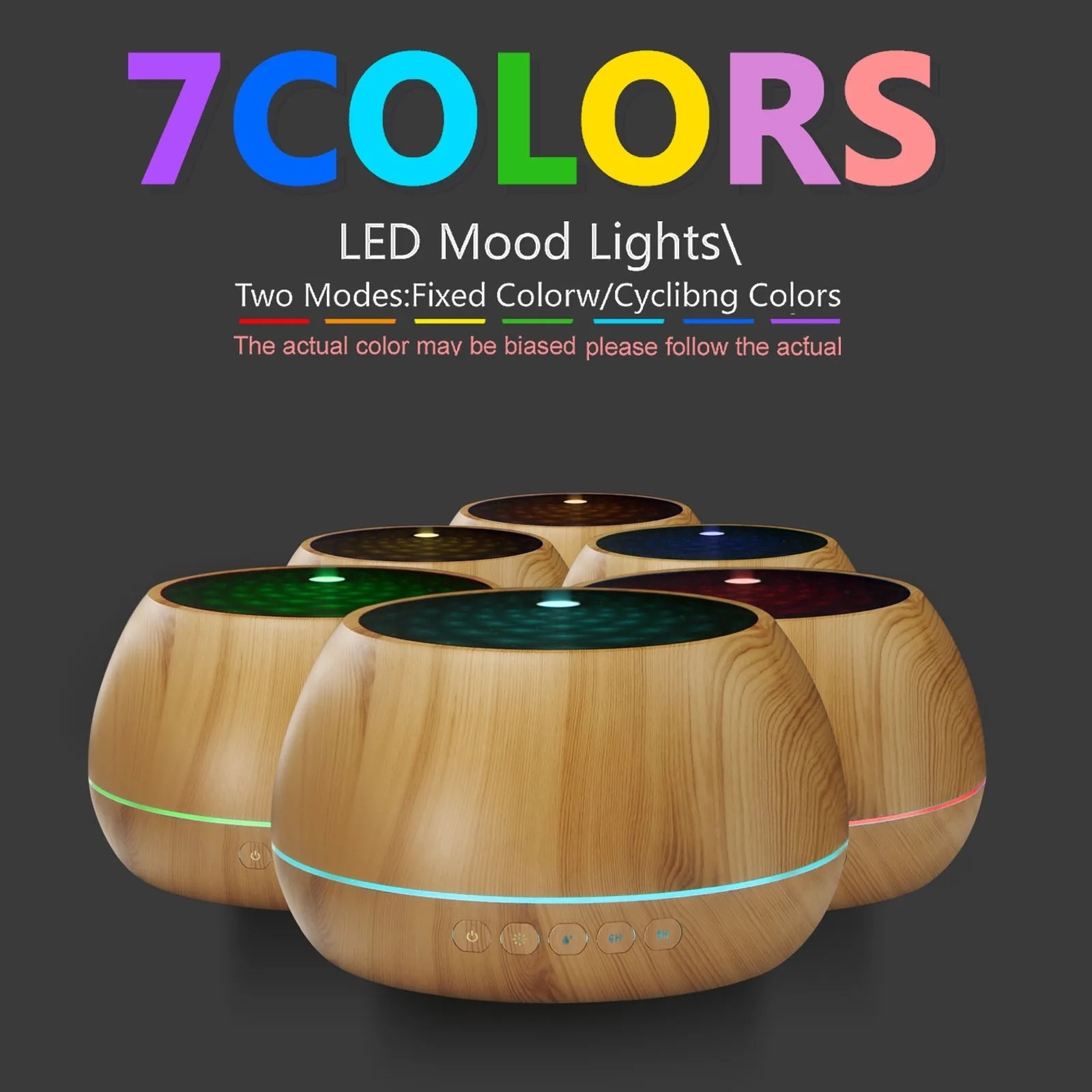 

Mini Aroma Diffuser Quiet Oil Humidifier Cool Air Purifier Electric Aroma Diffuser Household Mist Maker With 7-Color LED