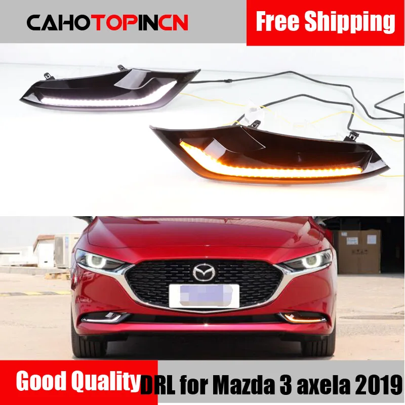 2 шт. LED DRL для Mazda 3 axela 2019 2020 12V светодиодный вождения автомобиля противотуманные