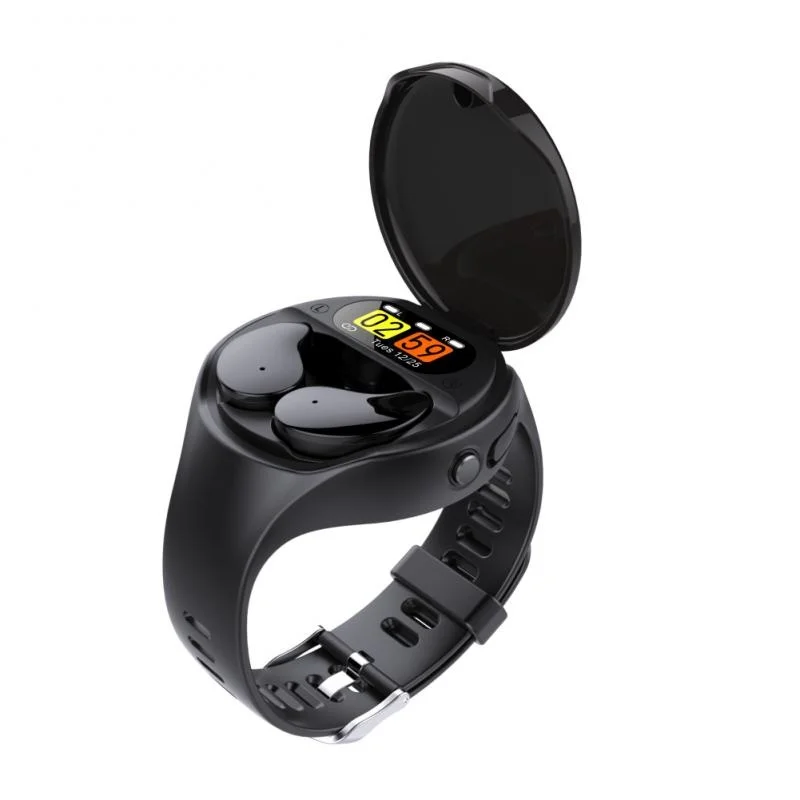 

Новинка 2021, умные часы TWS, Bluetooth-совместимая гарнитура, беспроводные наушники 2 в 1, музыкальный спортивный ремешок для звонков, умные часы для...