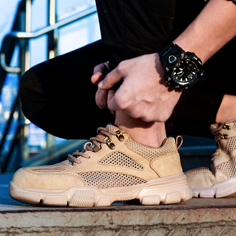 

Breathable Comfort Work Sneakers Male Steel Toe Cap Safety Shoes Men Work Shoes Puncture-Proof Industrial Shoes Dropshipping