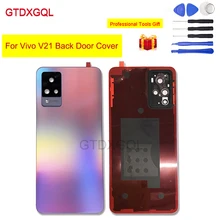 Original NEW Glass Back Door Cover For Vivo V21 Rear Battery Housing Mobile Phone Case Replacement Spare Parts