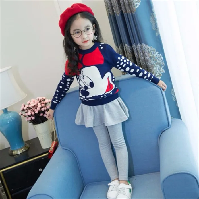 Детская одежда свитер с длинными рукавами и рисунком Детское пальто для девочек