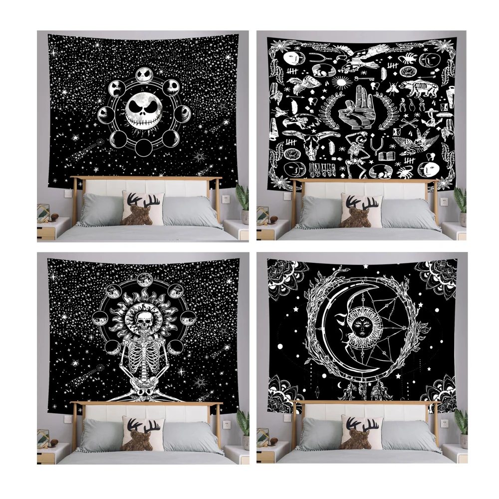 

Mandala Tapestry Hotsale Black White Sun Moon Wall Hanging Tapestry Hippie Bohemian Carpet Bedroom Home Decor Blanket Tapestry
