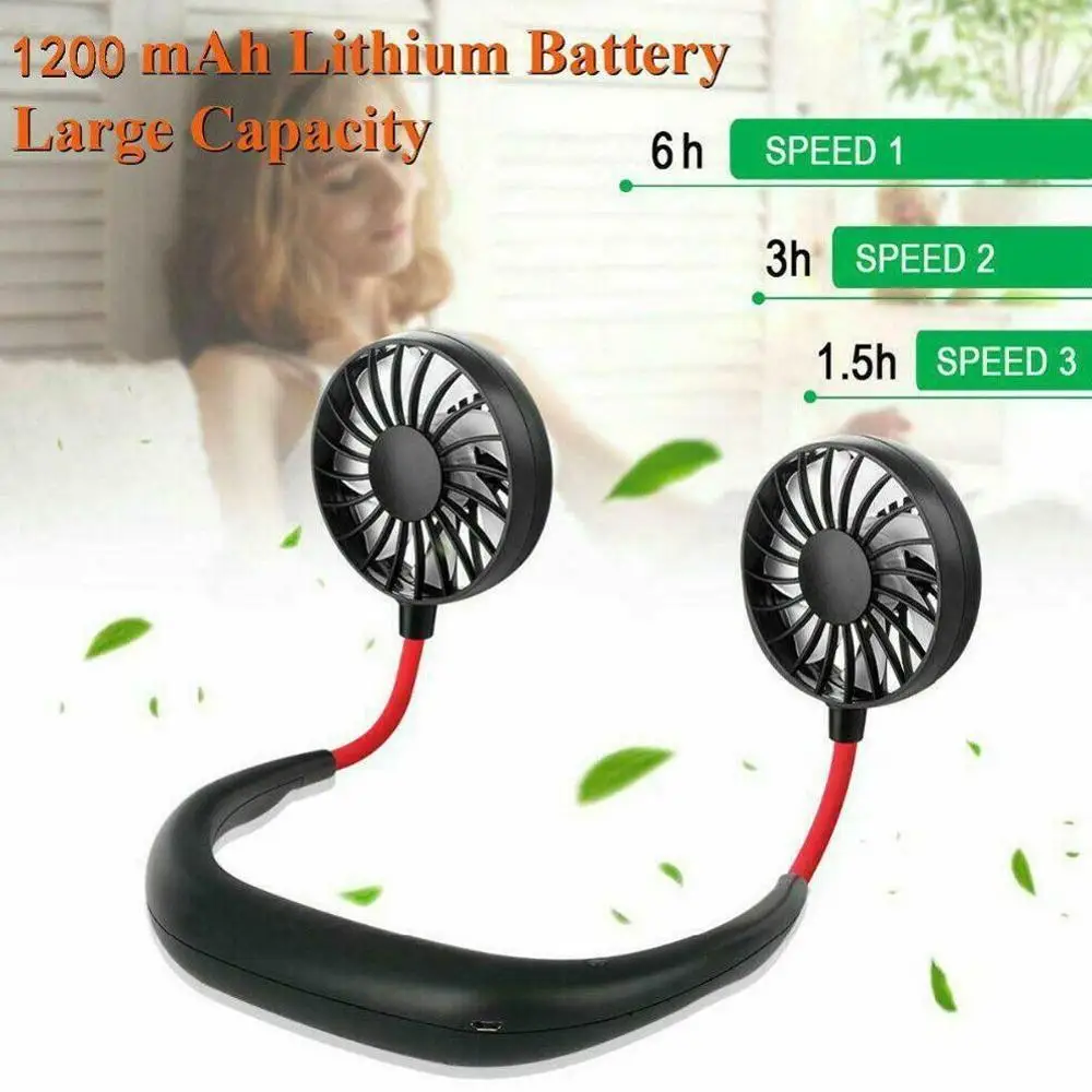 Портативный вентилятор для шеи беспроводной USB мини спорта ленивый дропшиппинг