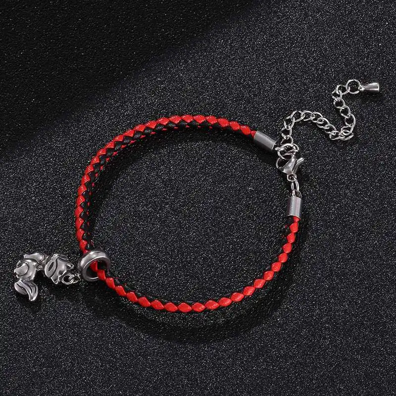 Женский кожаный браслет красная плетеная подвеска-подвеска в виде танцовщицы