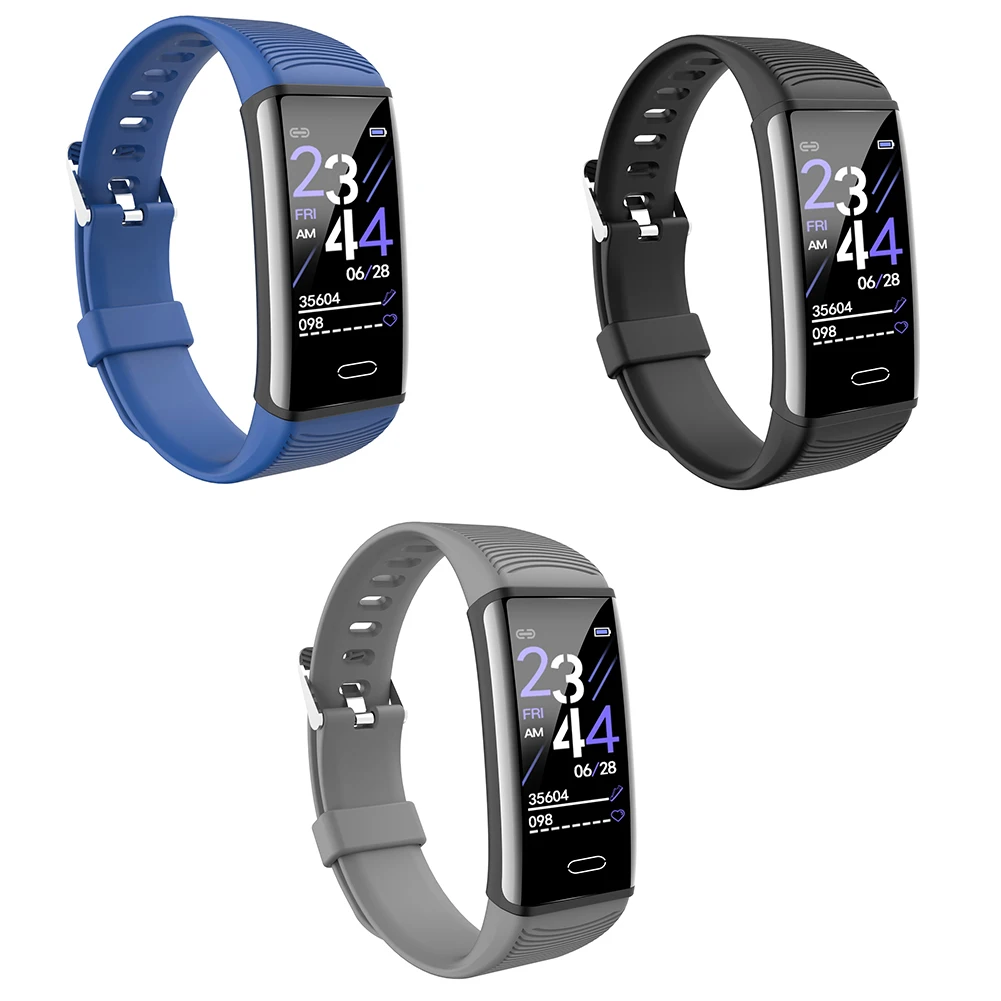 Смарт часы и фитнес браслет с Wristband Силикона крови Давление монитор трекер Bluetooth