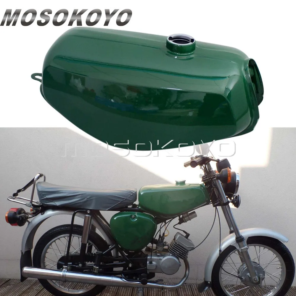 Блестящий зеленый винтажный масляный бак для мотоцикла Классический бензиновый