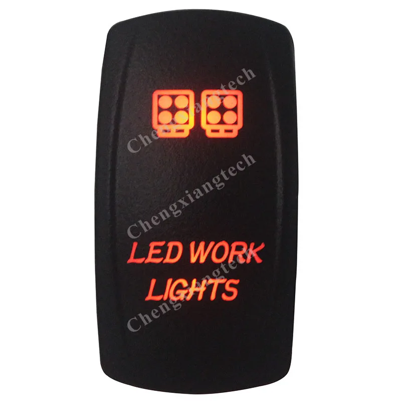 

Водонепроницаемый IP68 Светодиодный индикатор рабочего освещения, оранжевый светодиодный индикатор, 5 контактов ВКЛ./ВЫКЛ., SPST постоянный ток 12 В, 24 В, автомобильный лодочный переключатель