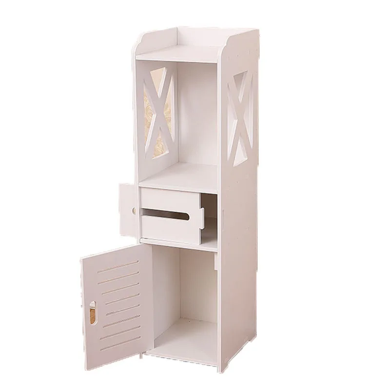 

Multi Functional 3-Layer Wooden Storage Shelf White Minimalist Style Home Bedroom Living Room Storage Rack