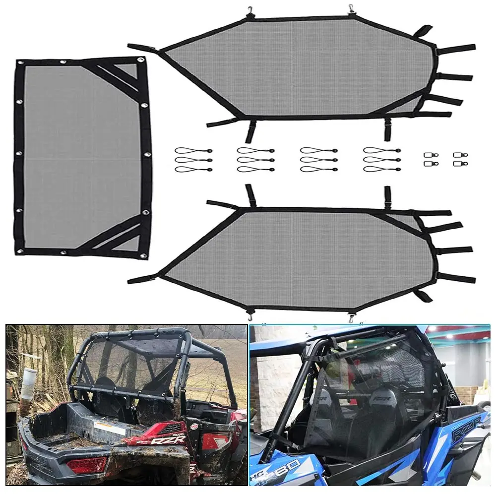 

UTV Front Rear Window Shield Net Compatible with Polaris RZR 570 800 1000 900 for Honda Talon for Kawasaki Mule for Yamaha Rhino