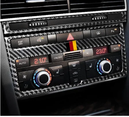 

For Audi a6 c5 c6 Car Interior Accessories Carbon Fiber Sticker Air Conditioning CD Control Panel car stickers and decals