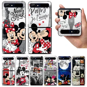 shockproof cover black folding mobile hard shell mickey minnie travel for samsung galaxy z flip 3 5g black fundas phone case free global shipping