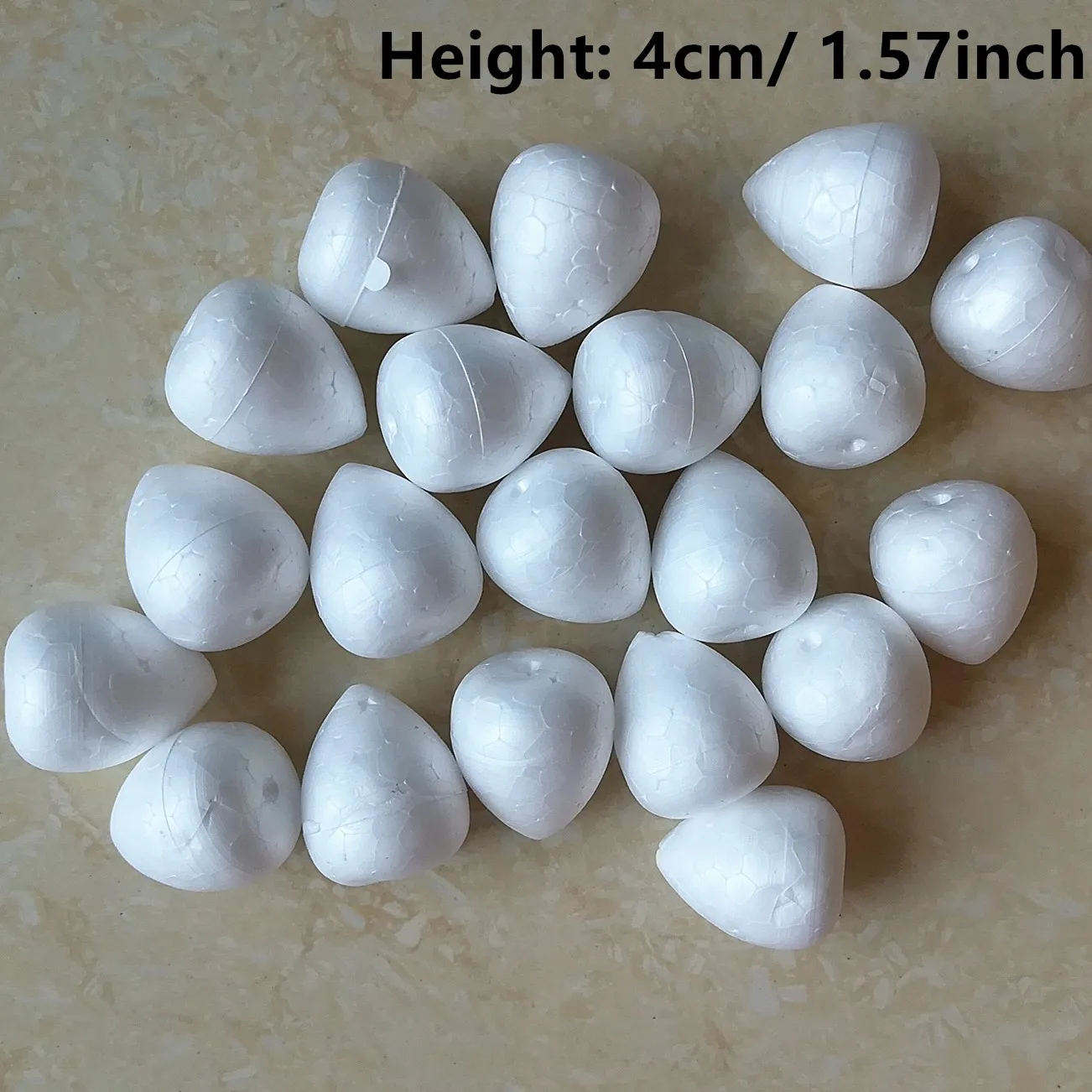 

4cm 20pcs Water Drop Modeling Shaped Styrofoam White Foam Crafts Flower Heart DIY Handmade Rose Buds 40mm