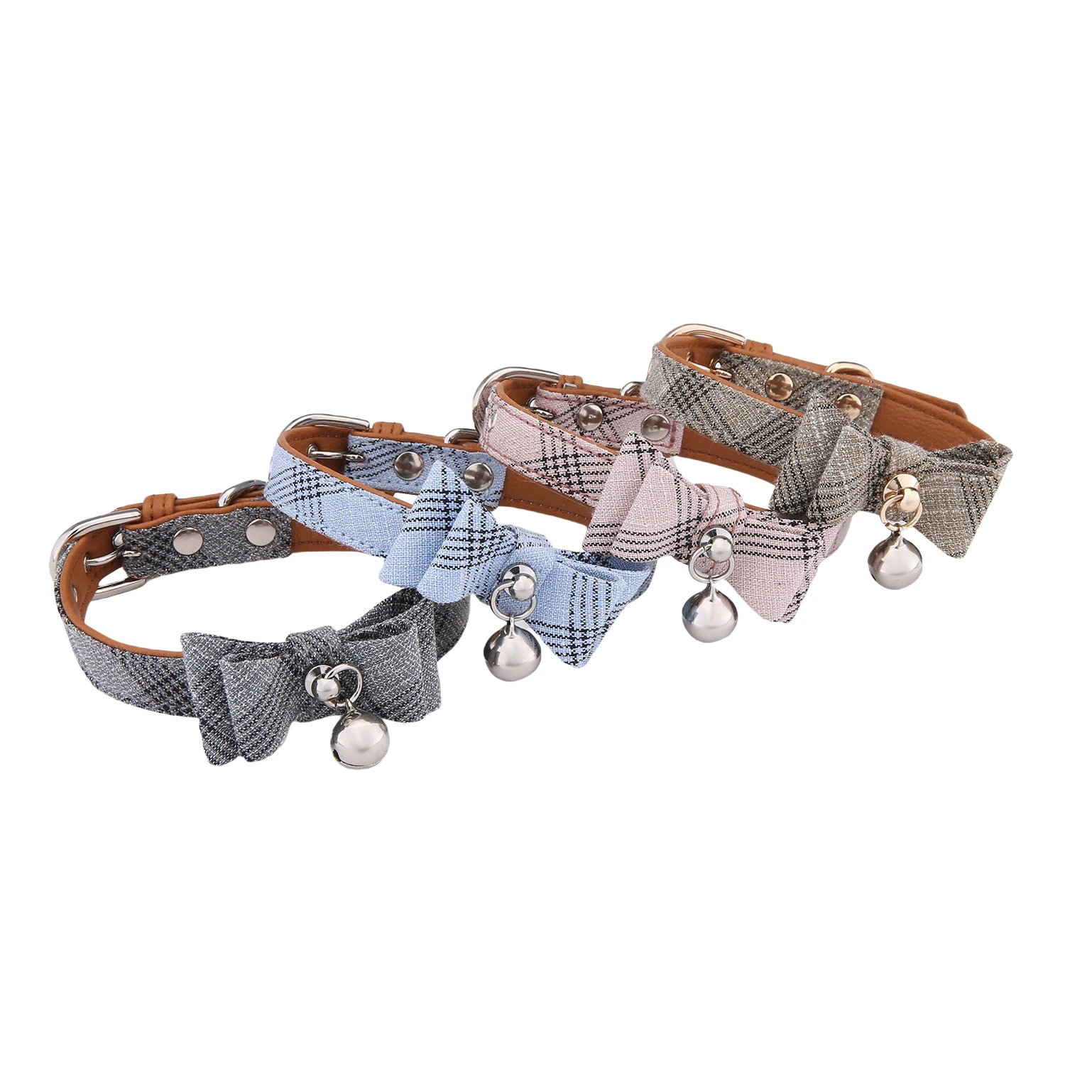 Воротник-колокольчик с бантом из искусственной кожи регулируемым британским