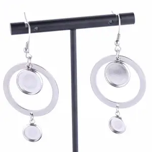 6 шт. подходит для 12 мм 10 мм Камея основа для кабошона для серег установочные лотки из нержавеющей стали круглый обруч Шарм серьги Безель заготовки Diy фурнитура