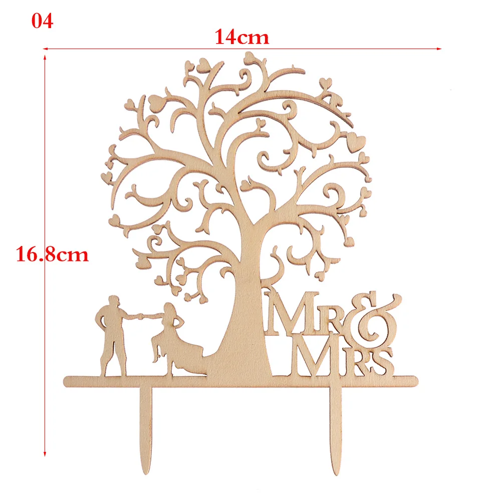 "Mr and Mrs" Vintage Rustic Wedding Cake Topper Laser Cut Wood Letters DIY Wedding Cake Decor Favors Supplies Engagement Gifts