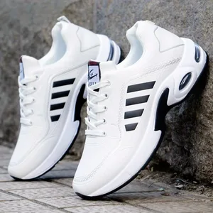 2021 New Men Casual Sports Shoes Artificial Leather Lace-Up Men Comfortable Walking Sneakers Tenis M in Pakistan