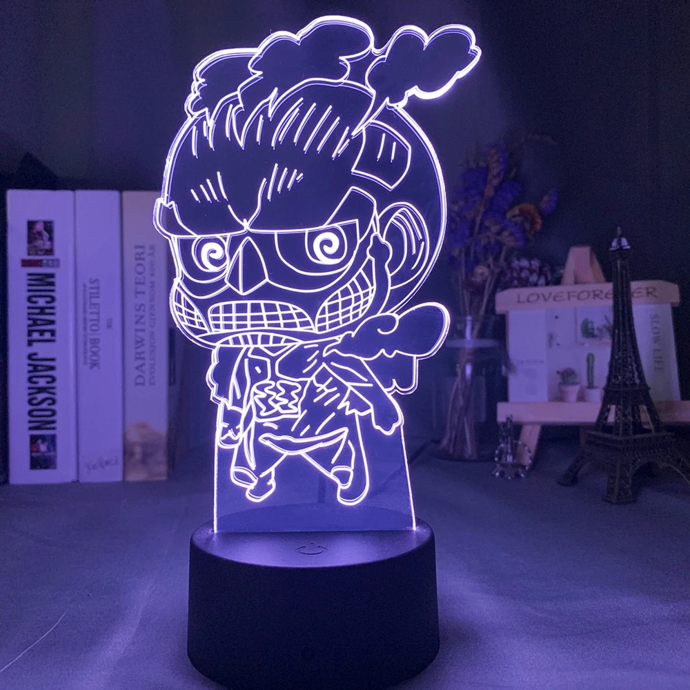 

Anime Figures Manga Nightlight Shingeki No Kyojin Anime Lamp Usb Light Lights Decoration Bedroom Night Decorations for Room Neon