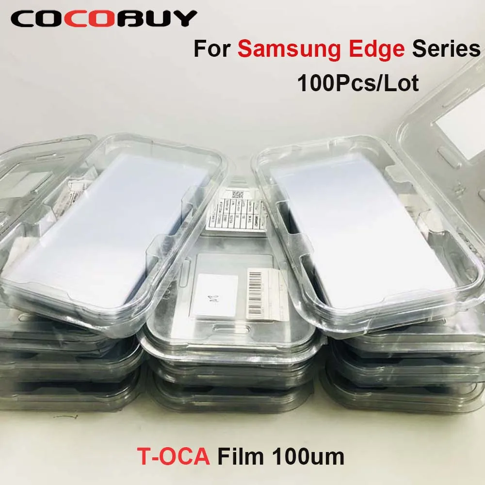 

Novecel 100um 100 шт./лот, для Samsung Galaxy S7edge S8 S9 Plus Note 8 9, оптическая прозрачная клейкая пленка для стекла, ламинат