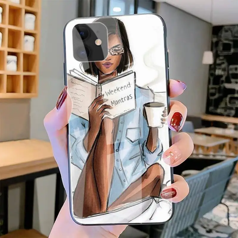 

Leisure Time With Coffee Phone Cases Tempered Glass For Iphone6plus 6S 7 7plus 8 X XS XSmax XR 11 12 Pro Max 12mini