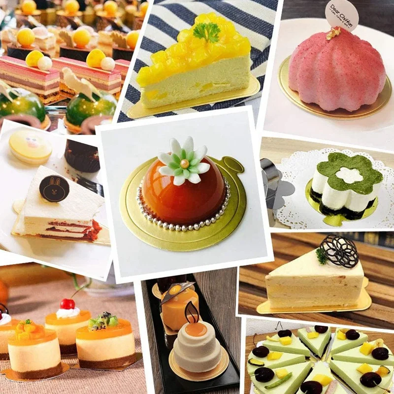 200 шт. круглые золотистые картонные подставки под торты золотистый мусс