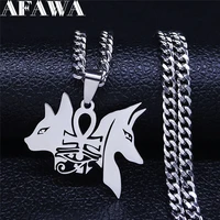 dog cat egyptian ankh cross stainless steel pendant necklace for womenmen eye of horus necklace jewelry bijoux femme n4436s02