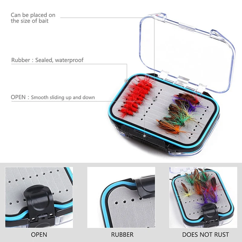 

Fishing tackle box Portable double-sided waterproof plastic fishing bait hook Fishing tackle bait storage box Fishing tackle box