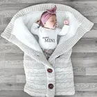 Детский зимний плотный вязаный спальный мешок, имитация кашемира, спальный мешок, пеленальная пеленка для новорожденных, коляска для малыша, одеяло