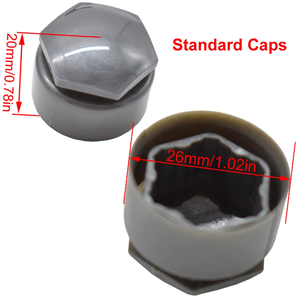 20x Grey Wheel Nut Bolt Cap Full Cover w/ Removal Tool 25mm For Audi A1 A7 A8 TT RS6 Lug Screw Caps Protector Accessories | Автомобили и