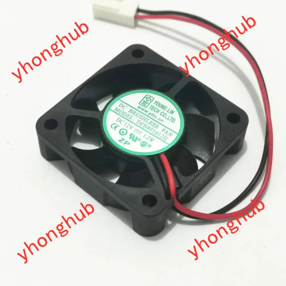 Young Lin DFS401012H AC/DC 12V 1 2 Вт 40x40x10 мм провод Сервер площади вентилятора Кулеры и