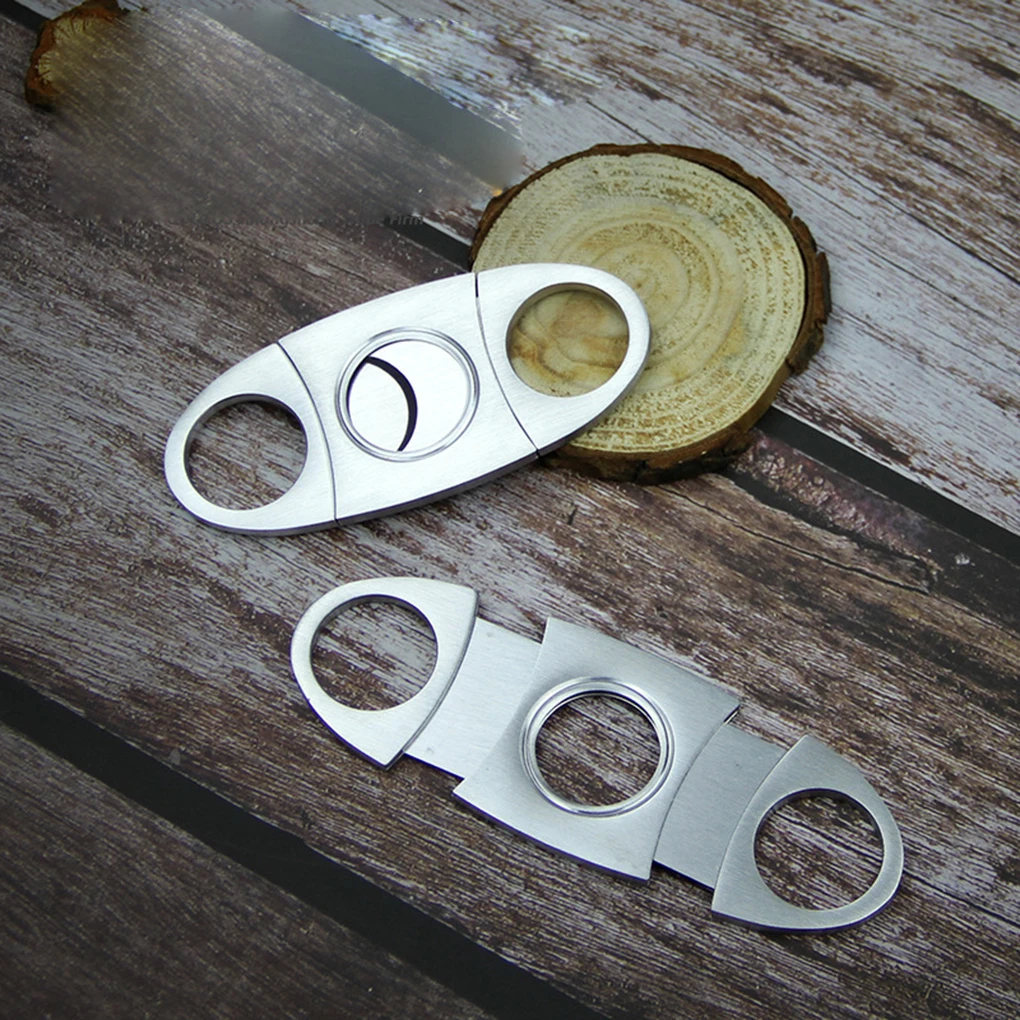 

2 Pieces Stainless Steel Pocket Cigar Cutter Metal Cigarette Scissors Smoking Cigar Cutting Shears