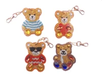 hot sale diy bear butterfly heart keychain 5d full custom diamond painting keyrings for woman bag christmas birthday gift
