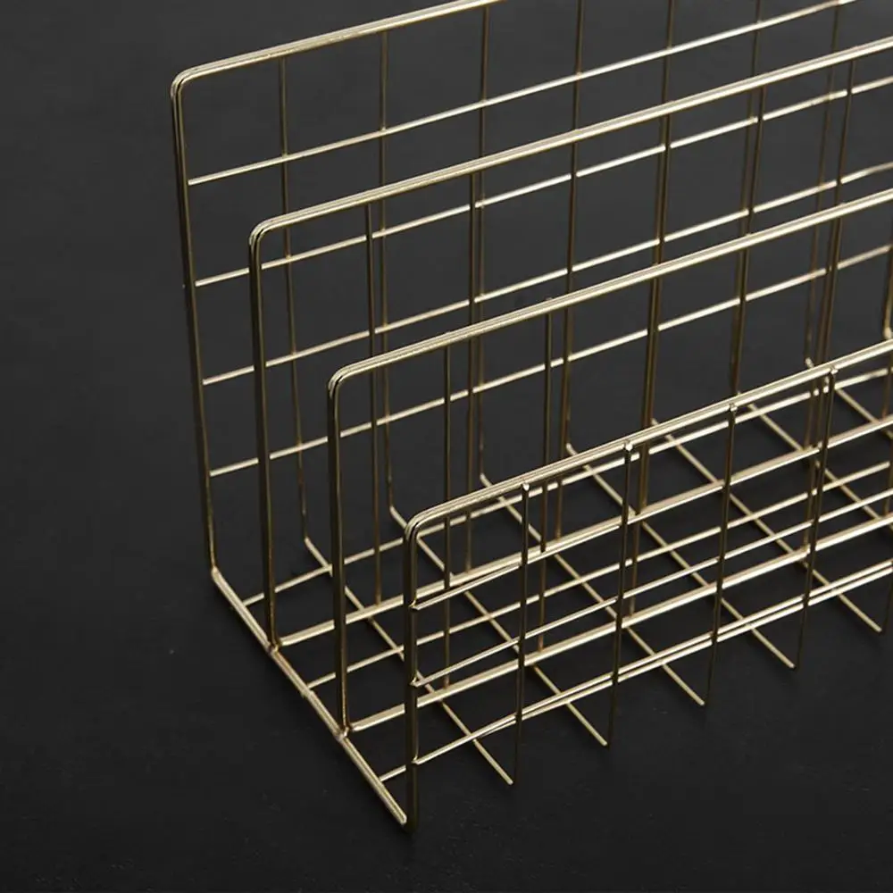 Железная металлическая книжная полка с тремя решетками креативная Подставка для