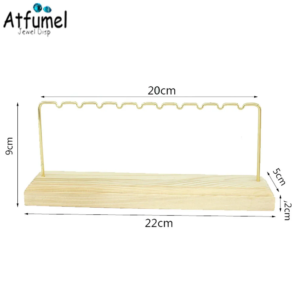 

Wood Base Gold Metal Earring Jewelry Display Rack Pendant Showing Stand Earring Display Stand Organizer Earring Storage Rack