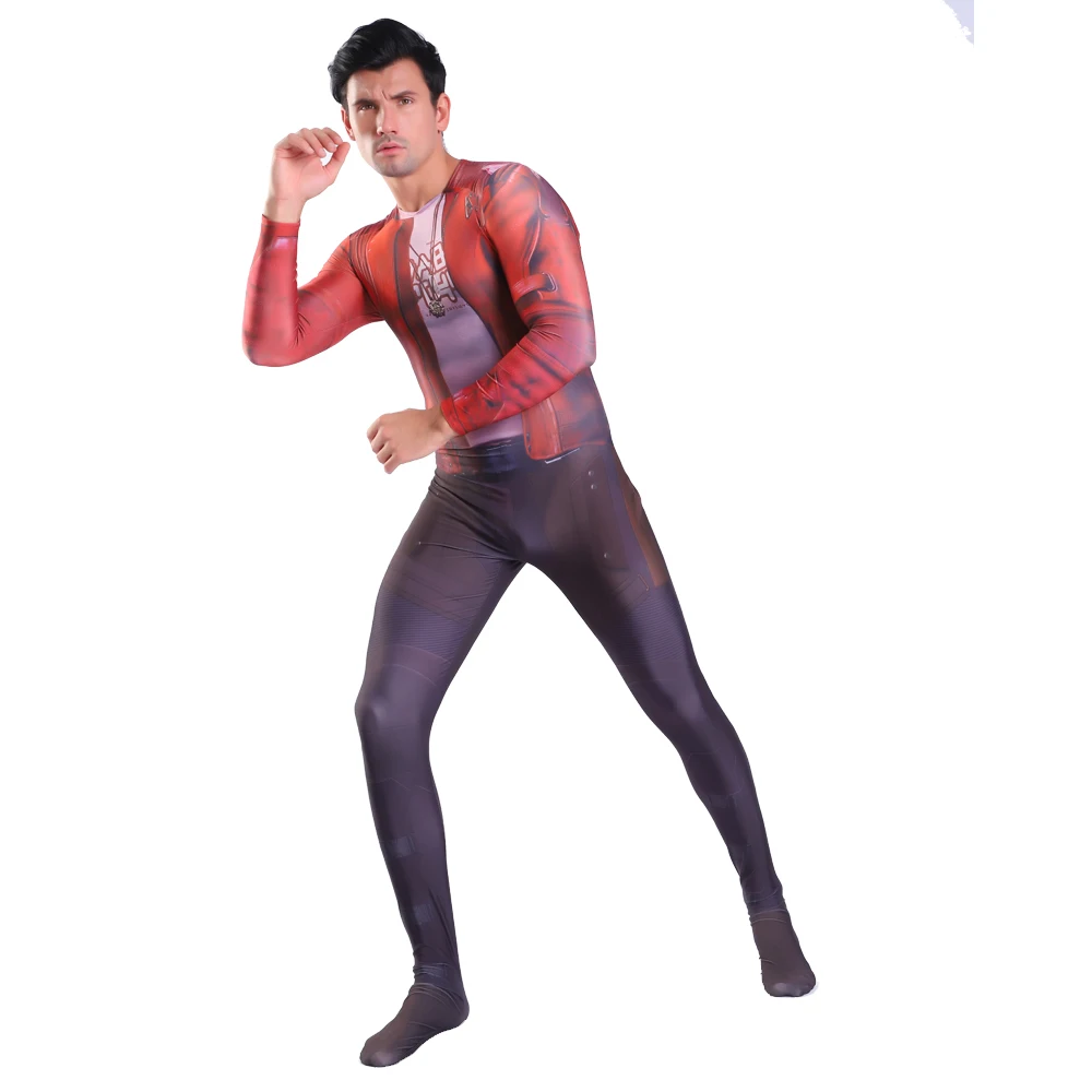 Костюм стражи Галактики мужской с 3D принтом боди супергероя звезды Лорд зентай