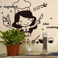 cartoon like cooking kitchen wall sticker kitchen restaurant decoration mural art decals home decor stickers wallpaper