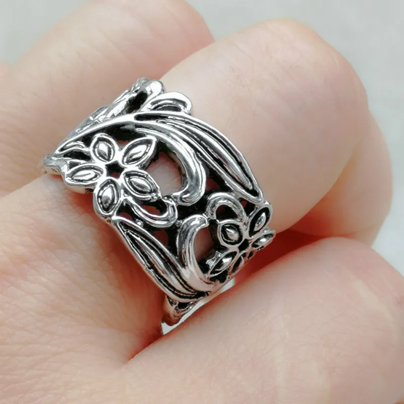 Винтажное ювелирное изделие викингов обручальное кольцо с полыми лепестками