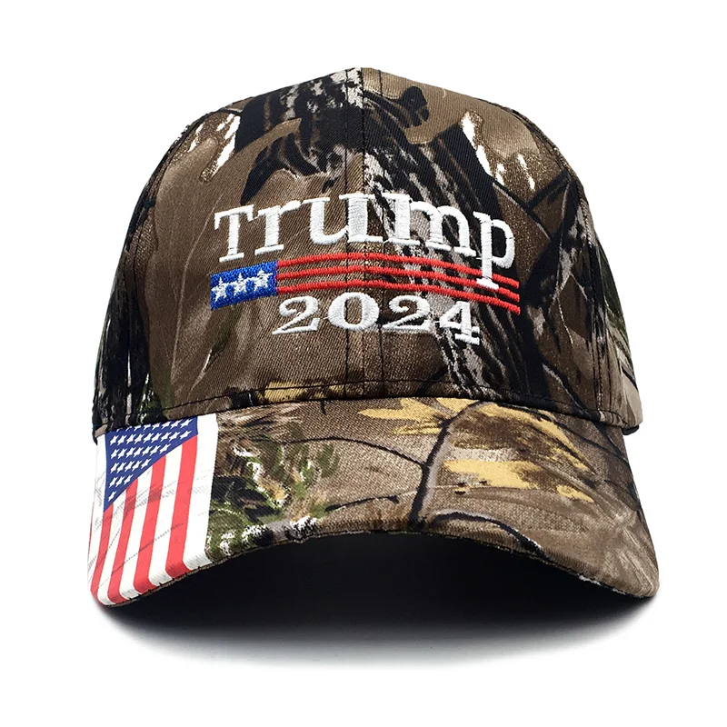 

Donald Trump 2024 Cap Camouflage USA Flag Baseball Caps Keep America Great Again Snapback President Hat Embroidery Wholesale