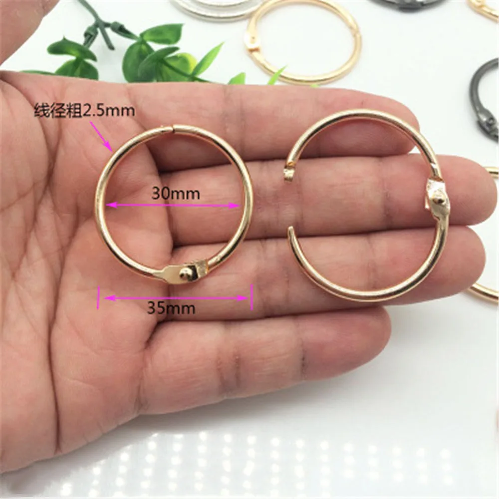 30mm gold 5 шт. золотистого металла вкладыш блокнот связующий шарнирные кольца брелок DIY скрапбук зажимы металлическое кольцо Офис школа связующее обручи - Цвет: 30mm gold