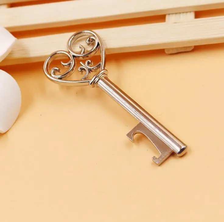 

200pcs Key to My Heart Bottle Opener Wedding Favors and Gifts Key Shaped Beer Bottle Openers Holiday Supplies Wholesale