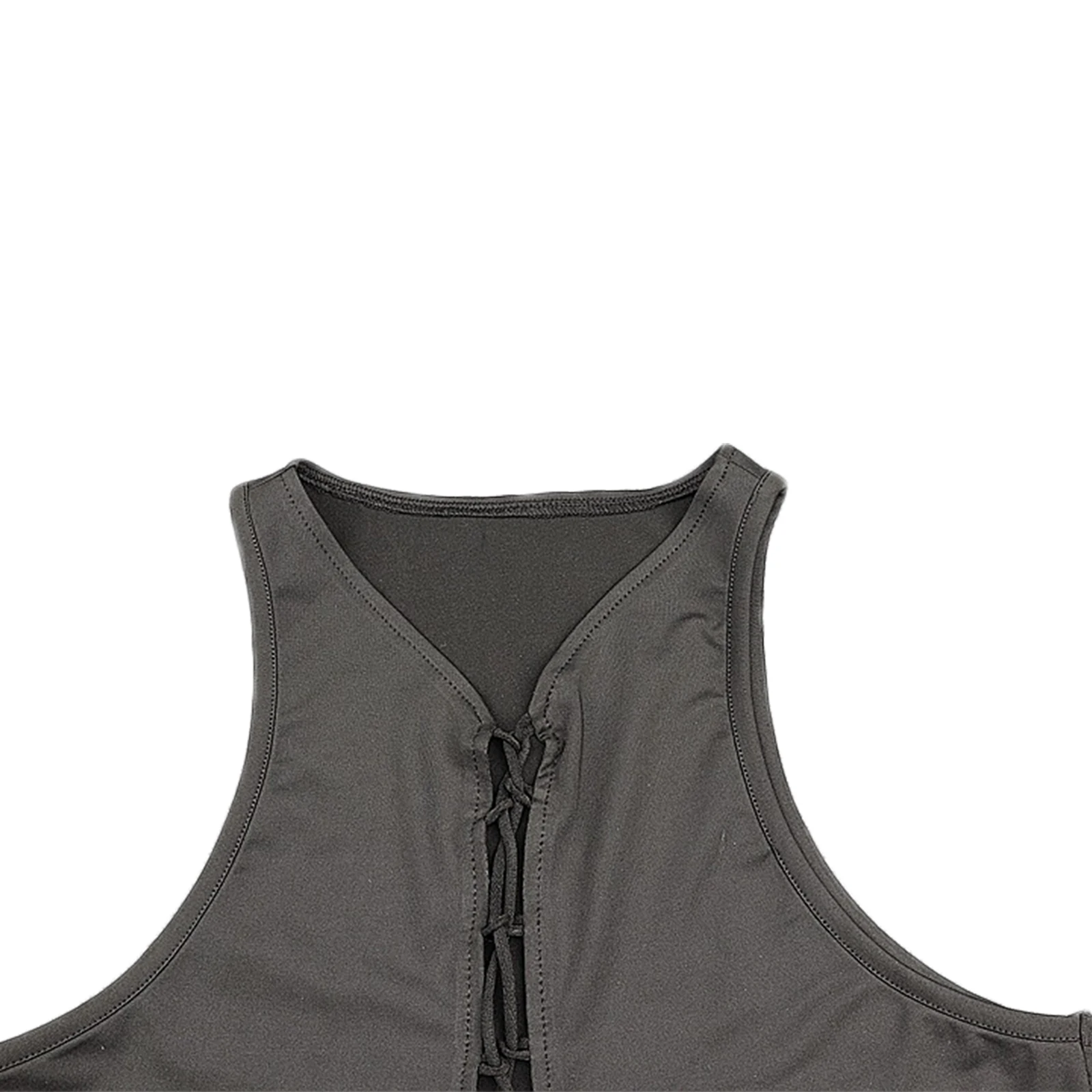 

Sexy Crop Top Women Camisole Tops Vest Solid Color Exposed V-neck Tank Top Tight Drawstring Tube Tops Streetwear Women Tops