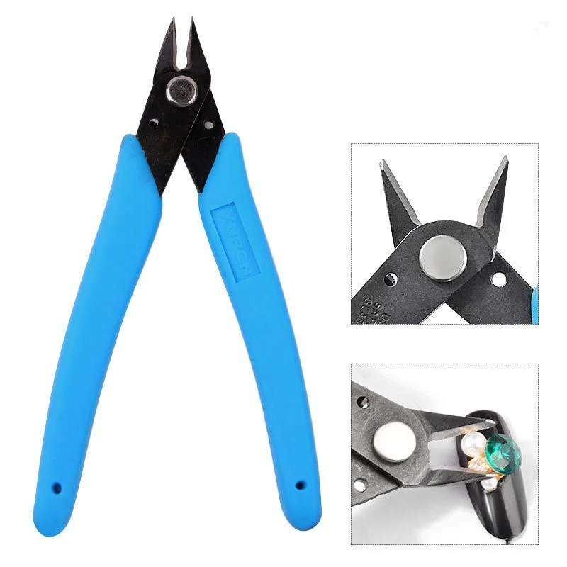 

1PC Nail Scissors Stainless Steel Nail Art Clipper Remover Rhinestones Cutter Plier Chain Scissors Manicure Drilling Clip Tools