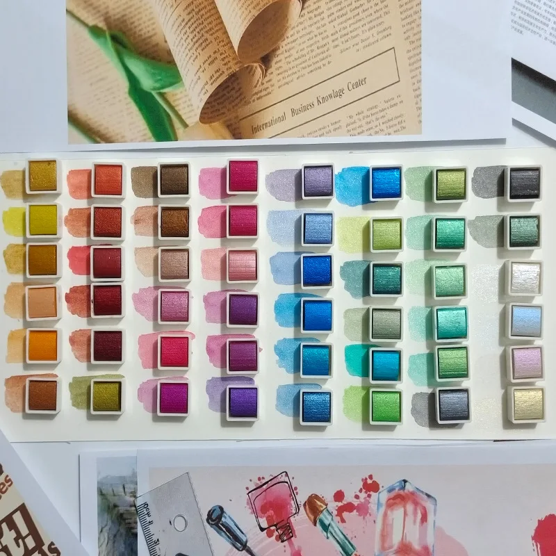 Набор для рисования акварелью гуашью набор с блеском 48 цветов 4 г на тюбик