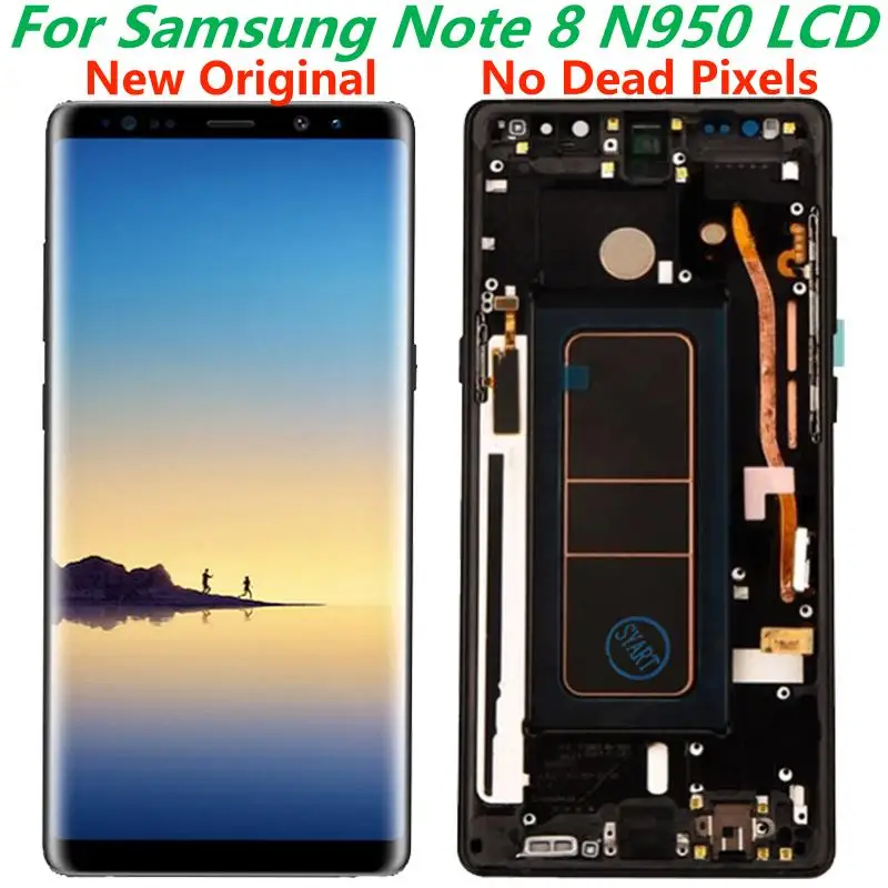 

6.3" Original AMOLED For Samsung Galaxy NOTE8 N950 LCD Display With Frame SM-N950F LCD Display Touch Screen Replacement Parts