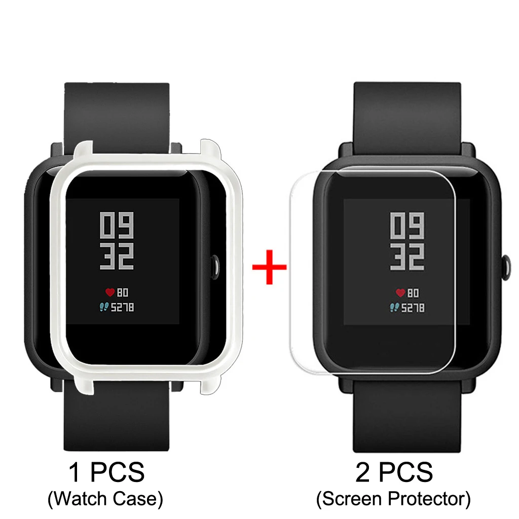 Inasmile Стильный чехол+ 2 шт Защитная пленка для экрана для xiaomi correa amazfit bip ремень pulseira amazfit bip чехол Аксессуары