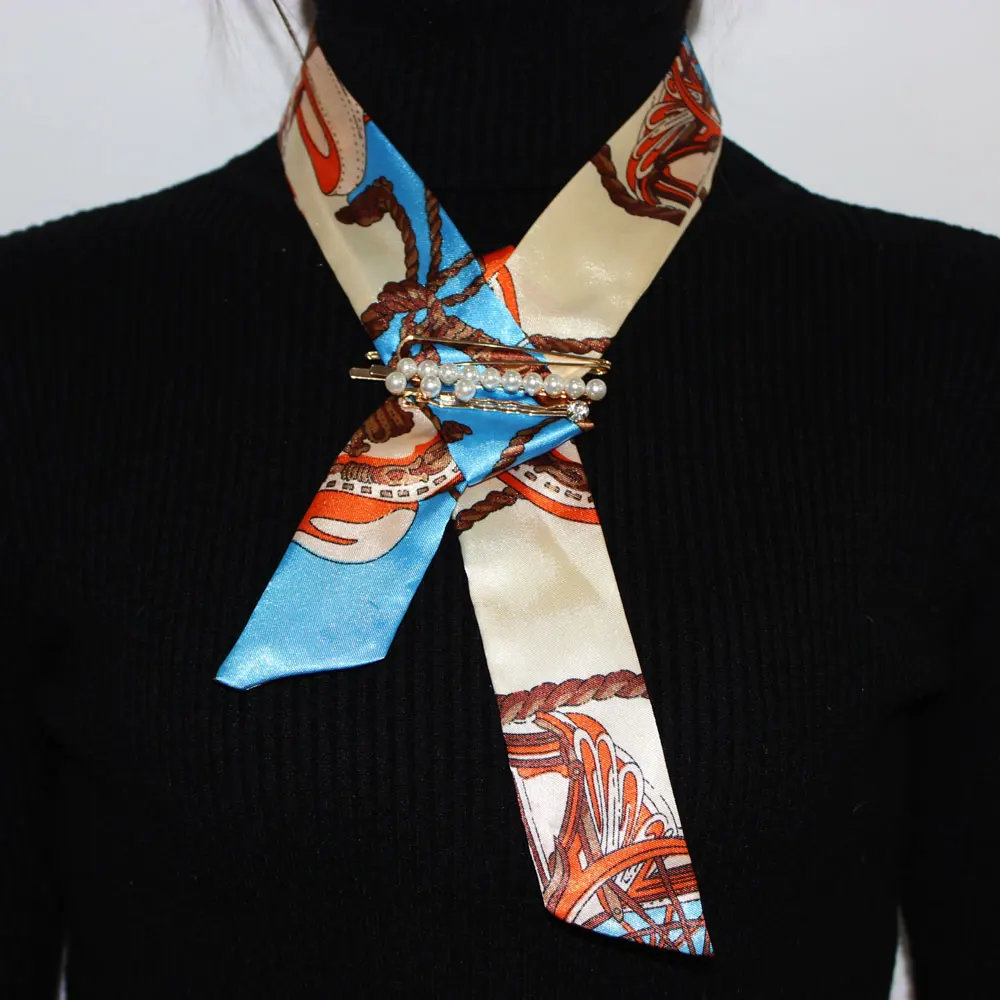 Шелковый шарф женский весна и осень Новый стиль имитация шелка на заказ Модная